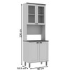 Cristaleira Iluminata 100% Mdf com 2 Portas de Vidro e Espaço para Forno Mint - Genialflex