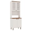 Cristaleira Iluminata 100% Mdf com 2 Portas de Vidro e Espaço para Forno Branco - Genialflex
