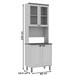 Cristaleira Iluminata 100% Mdf com 2 Portas de Vidro e Espaço para Forno Branco - Genialflex