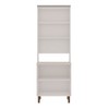 Cristaleira Iluminata 100% Mdf com 2 Portas de Vidro e Espaço para Forno Branco/Fendi - Genialflex