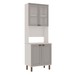 Cristaleira Iluminata 100% Mdf com 2 Portas de Vidro e Espaço para Forno Branco/Fendi - Genialflex
