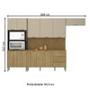 Cozinha Completa Glam 10 Portas 3 Gavetas Ripado 3d Freijo/Vanilla -  Kits Paraná
