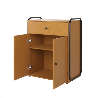 Armário para Escritório 2 Portas 1 Gaveta Preto/Nature - Art Panta