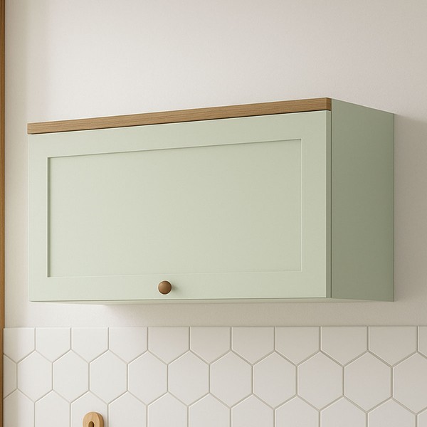 Armário Aéreo Cozinha 70cm Iluminata 100% Mdf 1 Porta Basculante Mint - Genialflex