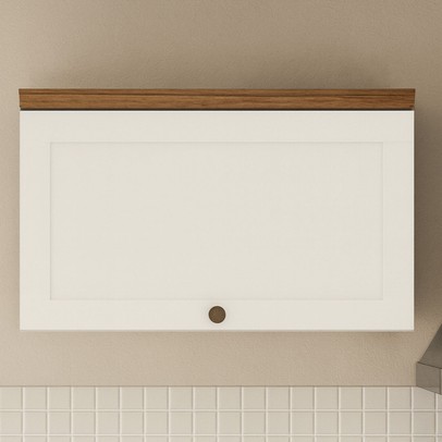 Armário Aéreo Cozinha 70cm Iluminata 100% Mdf 1 Porta Basculante Branco - Genialflex