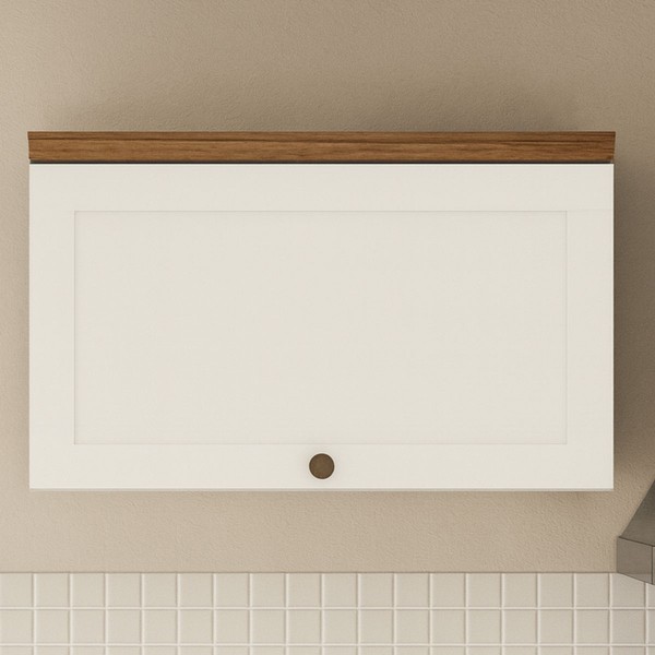 Armário Aéreo Cozinha 70cm Iluminata 100% Mdf 1 Porta Basculante Branco - Genialflex