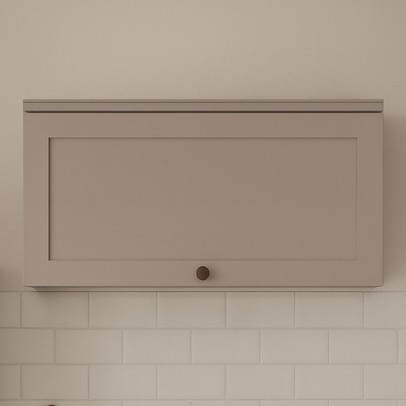 Armário Aéreo Cozinha 70cm Iluminata 100% Mdf 1 Porta Basculante Branco/Fendi - Genialflex