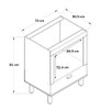 Balcão de Cozinha 70cm Iluminata 100% Mdf com Espaço para Forno Branco - Genialflex