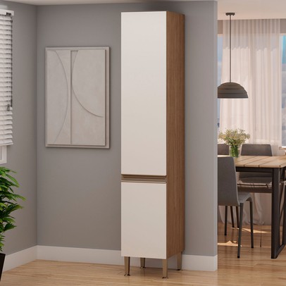 Paneleiro Conecta 2 Portas Ebano Fosco/Off White Fosco - Genialflex