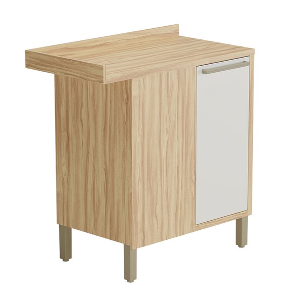 Balcão de Cozinha de Canto Syrah 1 Porta 1 Prateleira Amêndoa/Off White - Rio Doce