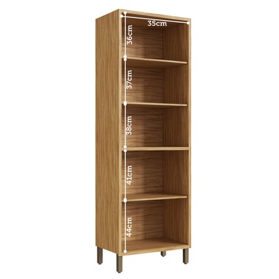 Paneleiro Syrah 4 Portas 4 Prateleiras com Vidro 100% Mdf Amêndoa/Off White - Rio Doce