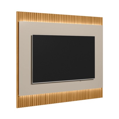 Painel para TV Até 70 Polegadas São Paulo 1.8 Ripado com Led Tauari/Off White - Linea Brasil