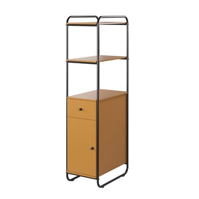 Estante para Livros Criare 1 Porta 1 Gaveta Preto/Nature - Art Panta