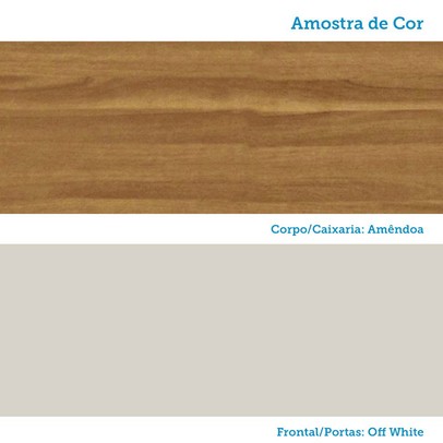 Armário Aéreo Cozinha 80 Cm Napoli 1 Porta 100% Mdf Amêndoa/Off White - Rio Doce