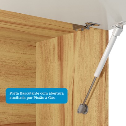 Armário Aéreo Cozinha 80 Cm Napoli 1 Porta 100% Mdf Amêndoa/Off White - Rio Doce