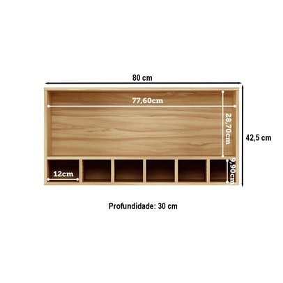 Armário Aéreo Cozinha 80 Cm Napoli 1 Porta 100% Mdf Amêndoa/Chumbo - Rio Doce
