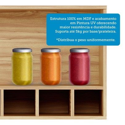 Armário Aéreo Cozinha 80 Cm Napoli 1 Porta 100% Mdf Amêndoa/Chumbo - Rio Doce