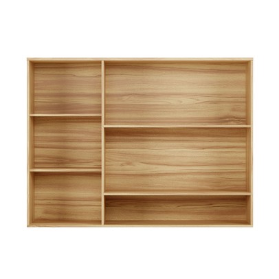 Armário Aéreo Cozinha 120 Cm Napoli 3 Portas com Vidro 100% Mdf Amêndoa/Off White - Rio Doce