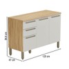 Balcão de Cozinha 120 Cm Napoli 3 Portas 2 Gavetas 100% Mdf Amêndoa/Off White - Rio Doce