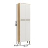 Paneleiro Napoli 4 Portas 4 Prateleiras 100% Mdf Amêndoa/Off White - Rio Doce