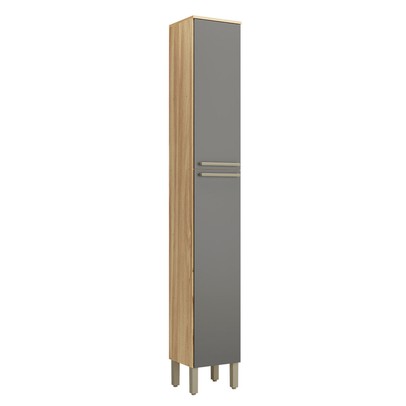 Paneleiro Napoli 2 Portas 100% Mdf Amêndoa/Chumbo - Rio Doce
