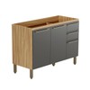Balcão de Cozinha para Pia 120 Cm Napoli 3 Portas 2 Gavetas 100% Mdf Amêndoa/Chumbo - Rio Doce