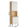 Paneleiro Napoli 4 Portas 3 Prateleiras 100% Mdf Amêndoa/Off White - Rio Doce