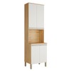 Paneleiro Napoli 4 Portas 3 Prateleiras 100% Mdf Amêndoa/Off White - Rio Doce