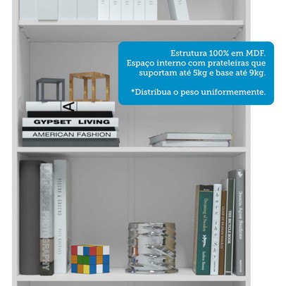 Armário Multiuso Bordo 2 Portas 100% Mdf Branco - Rio Doce