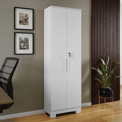 Armário Multiuso Bordo 2 Portas 100% Mdf Branco - Rio Doce