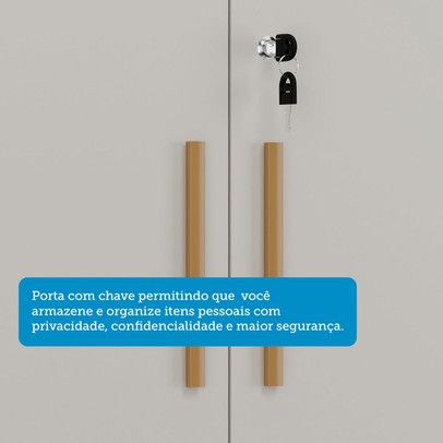 Armário Multiuso Bordo 2 Portas 100% Mdf Amêndoa/Off White - Rio Doce