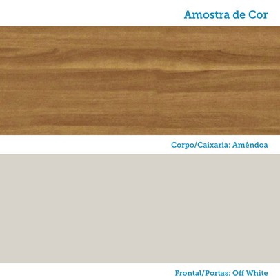 Armário Multiuso Bordo 2 Portas 100% Mdf Amêndoa/Off White - Rio Doce