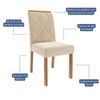 Cadeiras Kit 2 Cadeiras Fernanda Wood Suede Madeira/Nude - Cimol