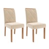 Cadeiras Kit 2 Cadeiras Fernanda Wood Suede Madeira/Nude - Cimol