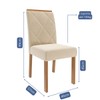 Cadeiras Kit 2 Cadeiras Fernanda Wood Suede Madeira/Nude - Cimol