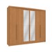 Guarda-Roupa Casal Cb02 6 Portas 6 Gavetas com Espelho Canela - Kappesberg