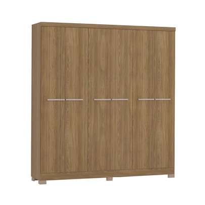 Guarda-Roupa Casal E530 6 Portas 2 Gavetas Nogueira - Kappesberg