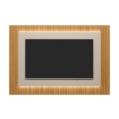Painel para TV Até 70 Polegadas São Paulo 2.2 Ripado com Led Tauari/Off White - Linea Brasil