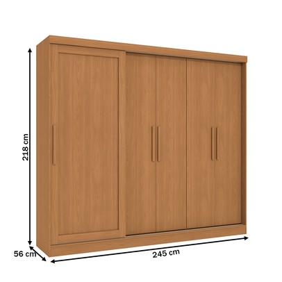 Guarda-Roupa Casal 5 Portas 4 Gavetas N564 Canela - Kappesberg