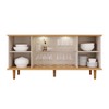 Balcão Buffet Janice 4 Portas com Vidro Ripado Nature/Off White - Cimol