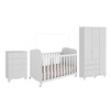 Quarto de Bebê Completo Junior Uli 3 Portas 7 Gavetas 100% Mdf Branco Brilho - Móveis Peroba