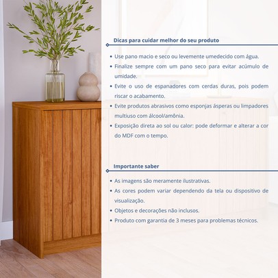 Balcão Buffet Lia 4 Portas 3 Prateleiras Cinamomo - Cimol