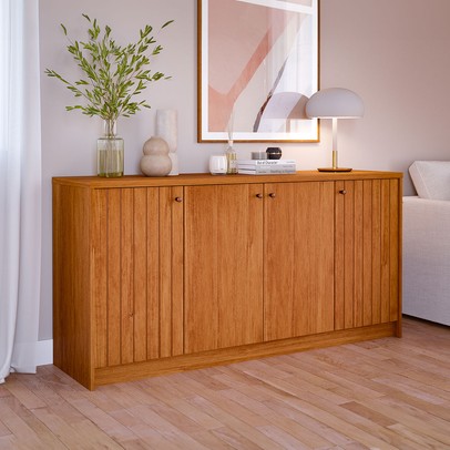 Balcão Buffet Lia 4 Portas 3 Prateleiras Cinamomo - Cimol