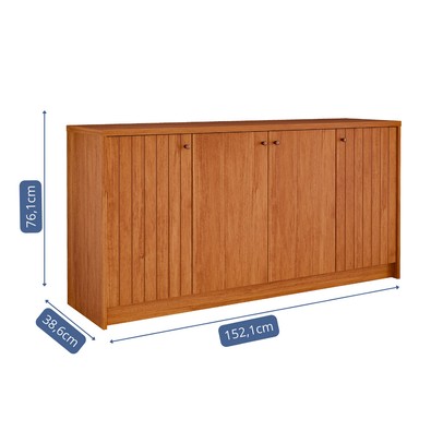 Balcão Buffet Lia 4 Portas 3 Prateleiras Cinamomo - Cimol