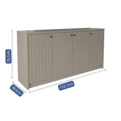 Balcão Buffet Lia 4 Portas 3 Prateleiras Off White - Cimol