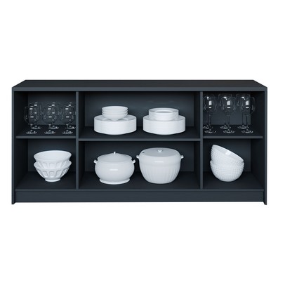 Balcão Buffet Lia 4 Portas 3 Prateleiras Chumbo - Cimol