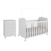 Quarto de Bebê Completo Junior Uli Cômoda 4 Gavetas 100% Mdf Branco Brilho - Móveis Peroba