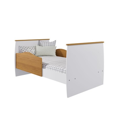 Berço Mini Cama Conforto 100% Mdf Nature/Branco - Permóbili