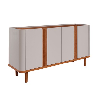 Balcão Buffet Eva 4 Portas 2 Prateleiras Off White/Cinamomo - Cimol