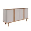 Balcão Buffet Eva 4 Portas 2 Prateleiras Off White/Nature - Cimol